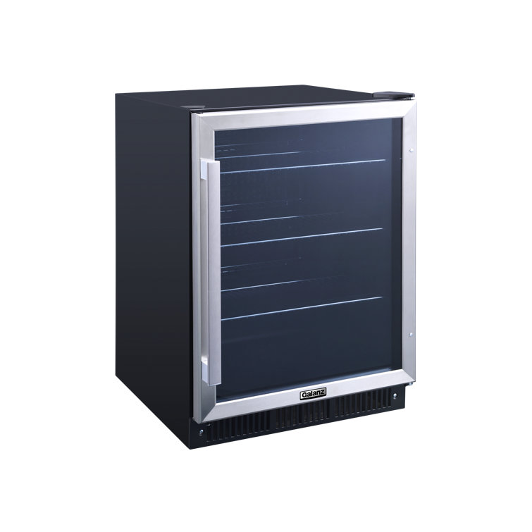 Sleek Galanz 167Can Stainless Steel Beverage Cooler with Wine Storage